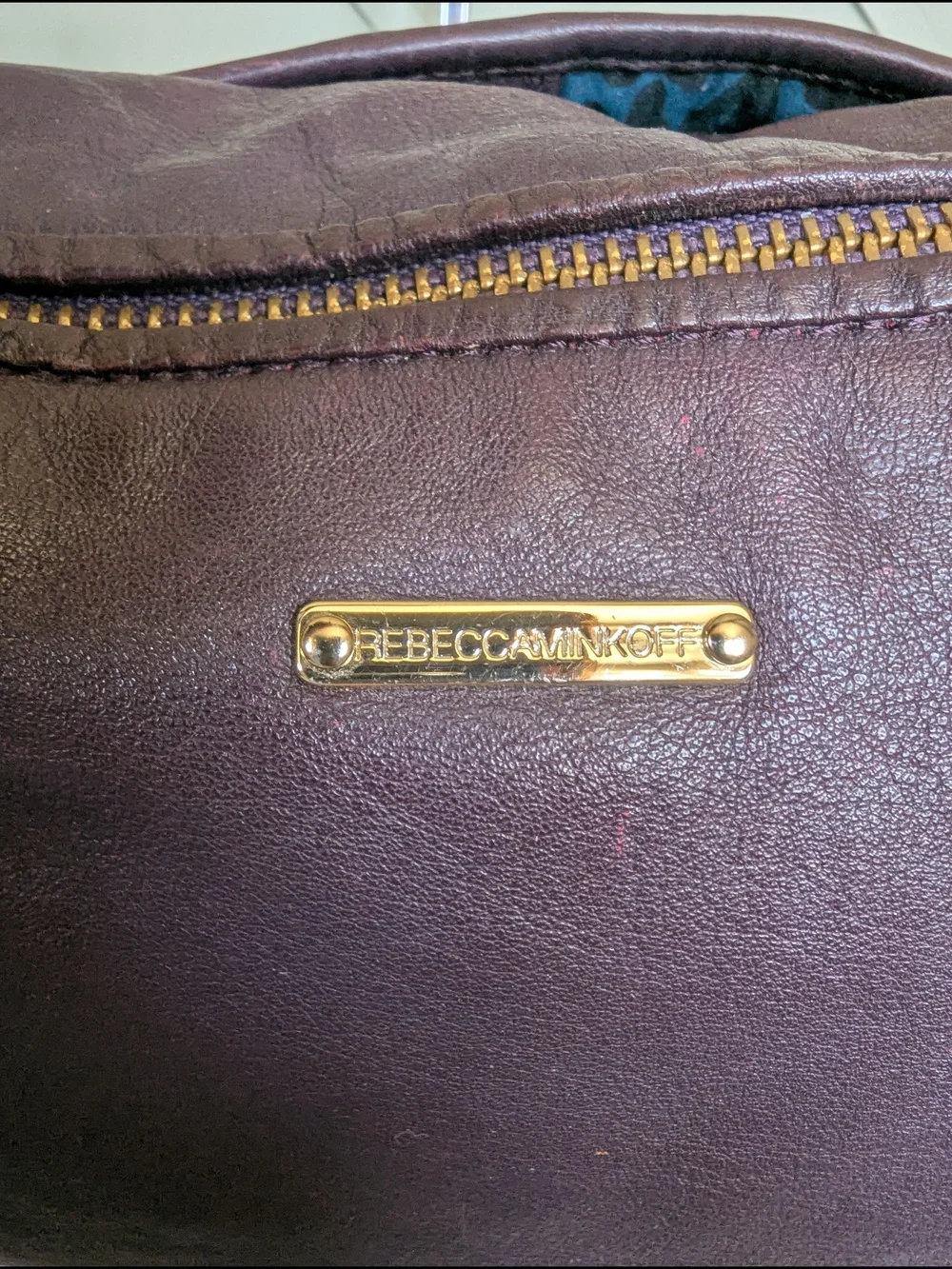 Rebecca Minkoff Plum Leather Shoulder Satchel with Gold Hardware